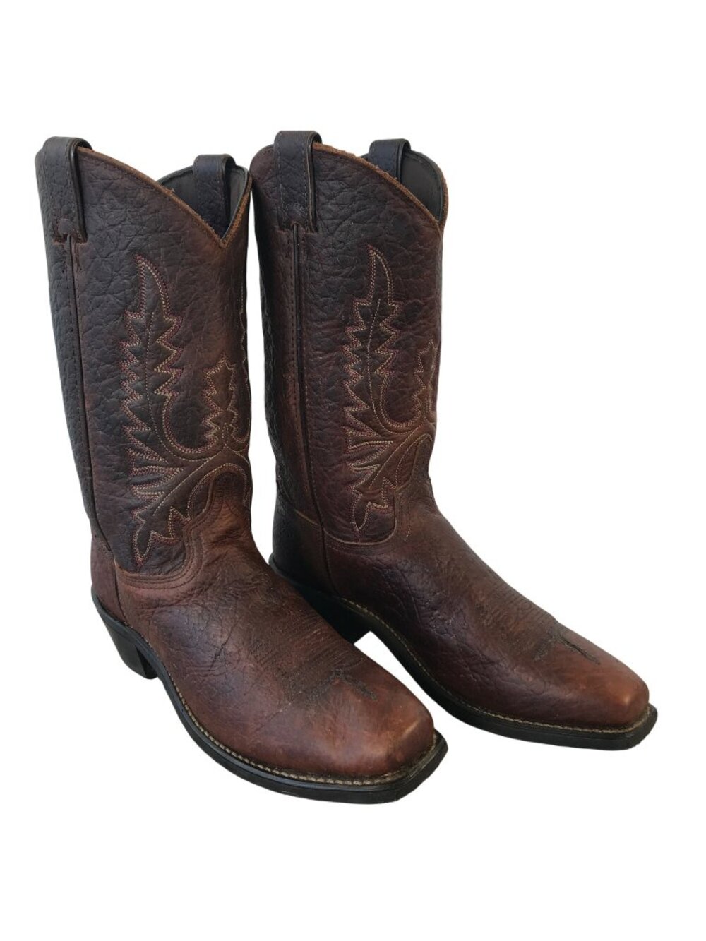 Abilene Womens Bison Leather Cowboy Western Boots 8.5 M USA